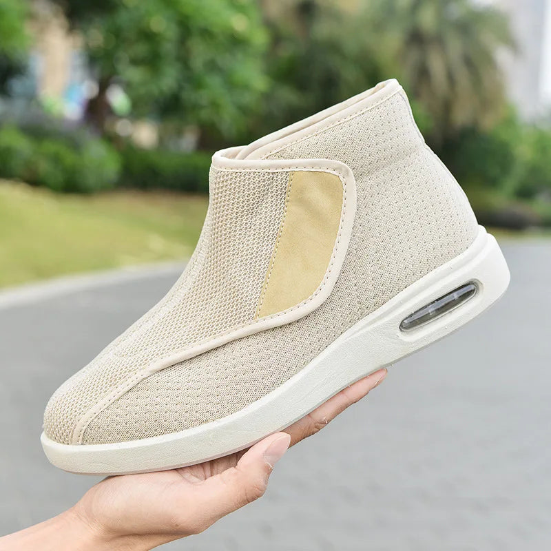 Ortopedia Pés largos Sapatos inchados para homens, calçados casuais, botas de lã quente, Thumb Eversion, conforto suave, recuperação diabética