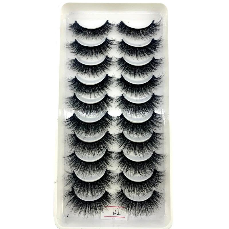 Vários estilos 10 pares naturais 3d vison cílios postiços kit de maquiagem cílios de vison extensão cílios curtos