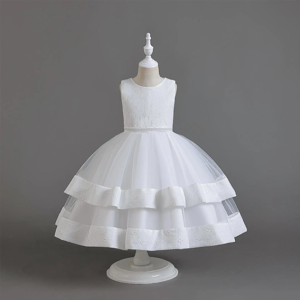 Novo outono/inverno vestido de festa de manga longa elegante menina bordado vestido de desempenho de natal saco de presente para crianças de 3 a 11 anos