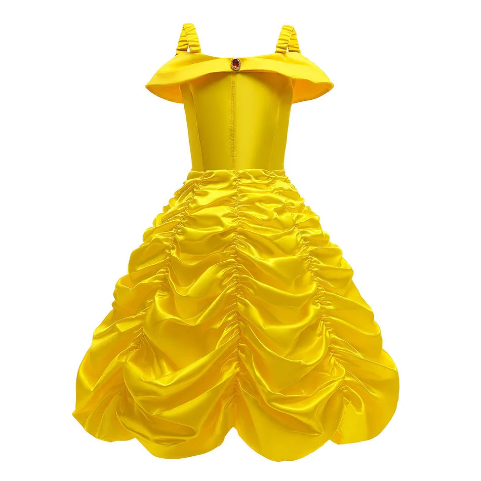 Meninas halloween belle vestidos menina neve branca vestido crianças natal carnaval cosplay roupas crianças trajes de princesa