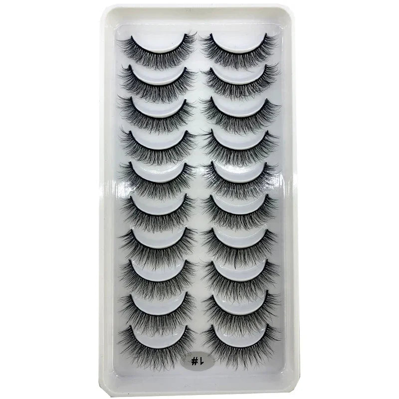 Vários estilos 10 pares naturais 3d vison cílios postiços kit de maquiagem cílios de vison extensão cílios curtos