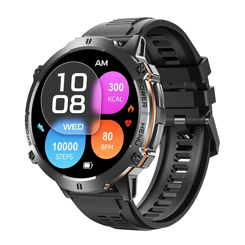 Relógio Inteligente Masculino T REX 3 com Tela AMOLED de 1.73", Bússola, Chamada BT, Resistente à Água 1ATM, Relógios Esportivos para Homens IOS Android 2026