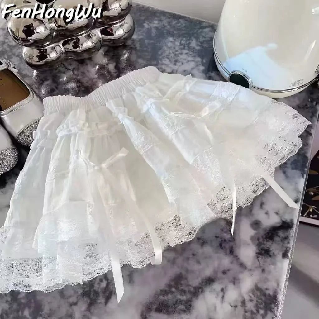 Conjunto de roupas de camiseta rosa para crianças, meninas, verão, saia de renda, pulôver, doce, bebê, lolita, conjunto de vestido, 1-8 anos, roupas infantis, estilo coreano