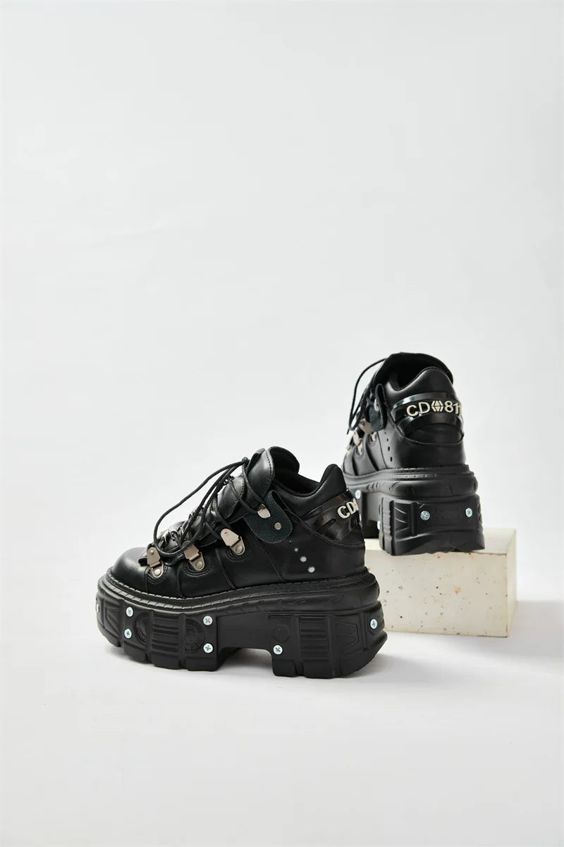 2025 nova plataforma escura feminina heavy metal personalidade goth tênis botas punk 8cm