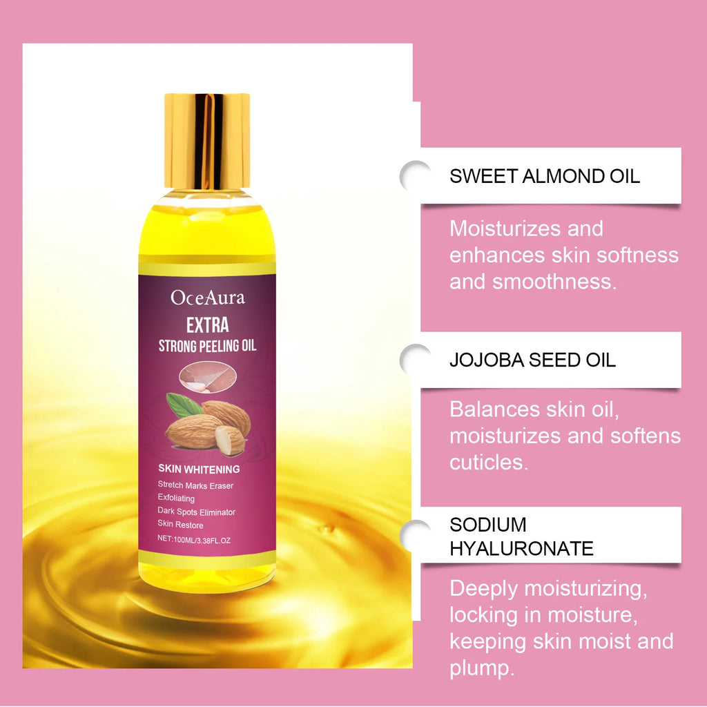 Óleo esfoliante corporal, limpeza e nutritivo para cuidados com a pele seca, tratamento de polimento para pele brilhante