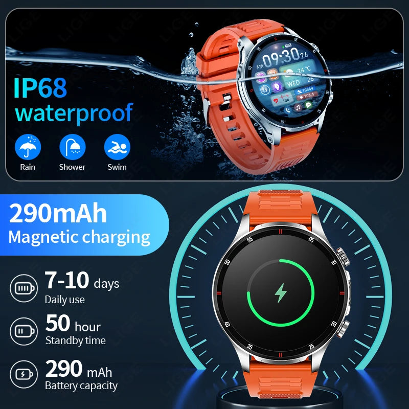 Lige 2025 novo relógio inteligente masculino lanterna ai voz bluetooth chamada 1.53 "hd esportes relógios de fitness monitor saúde smartwatch feminino