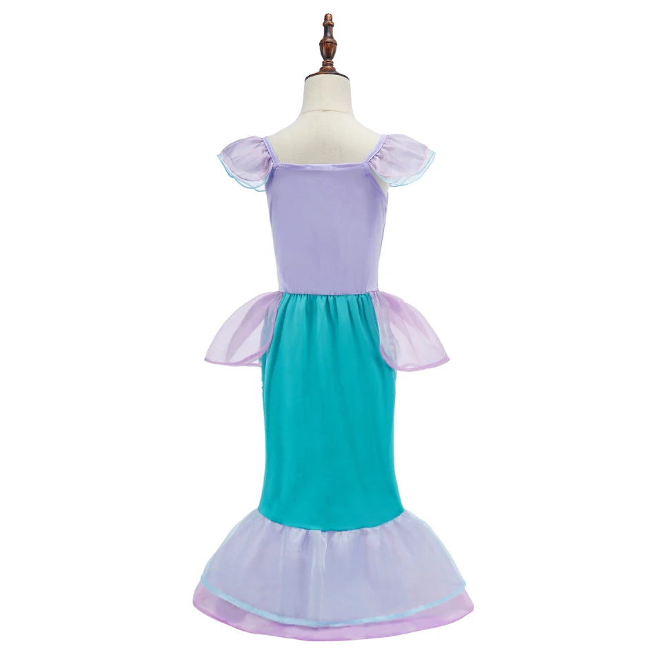 Crianças neve branca cinderela aurora anna elsa traje menina cosplay vestido crianças encanto mirabel pequena sereia roupas de halloween