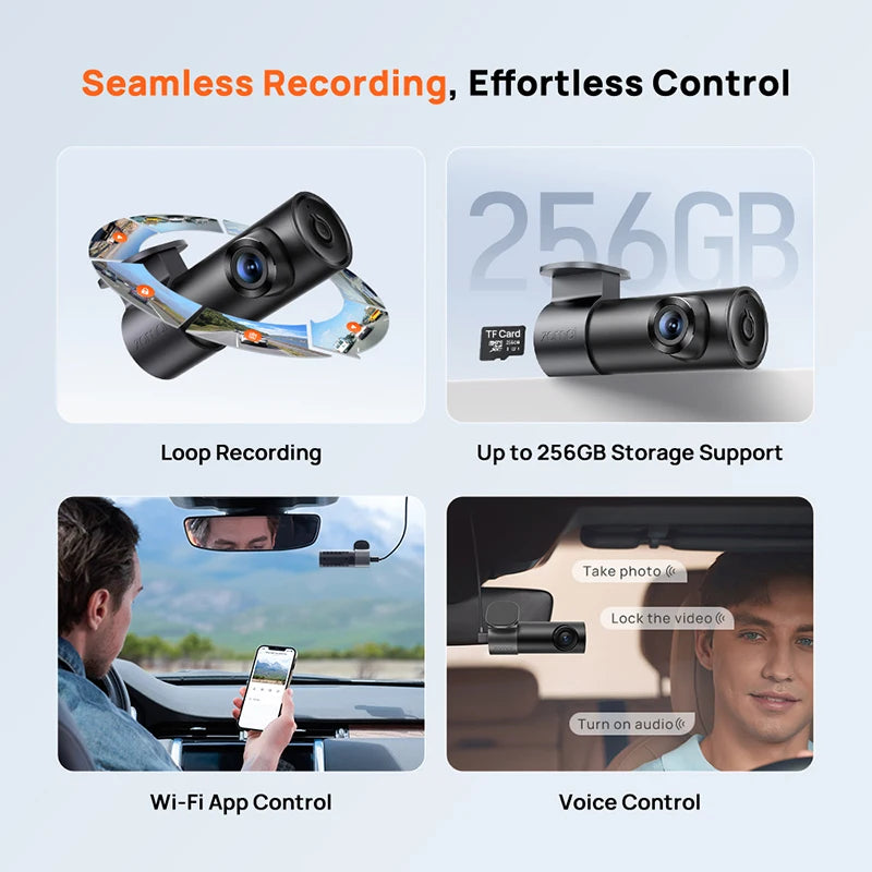 Novo 70mai Dash Cam M310 Plus 3K 1620P WDR Controle de Voz 139 ° Monitor de estacionamento do gravador do carro FOV DVR 70mai M310 Plus 3K
