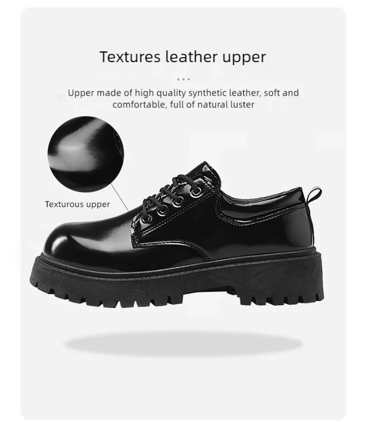 Sapatos de couro casual para casal, sola grossa, antiderrapante, conforto, roupas de trabalho masculinas e femininas, tamanho grande, sapatos com renda, 4ª temporada