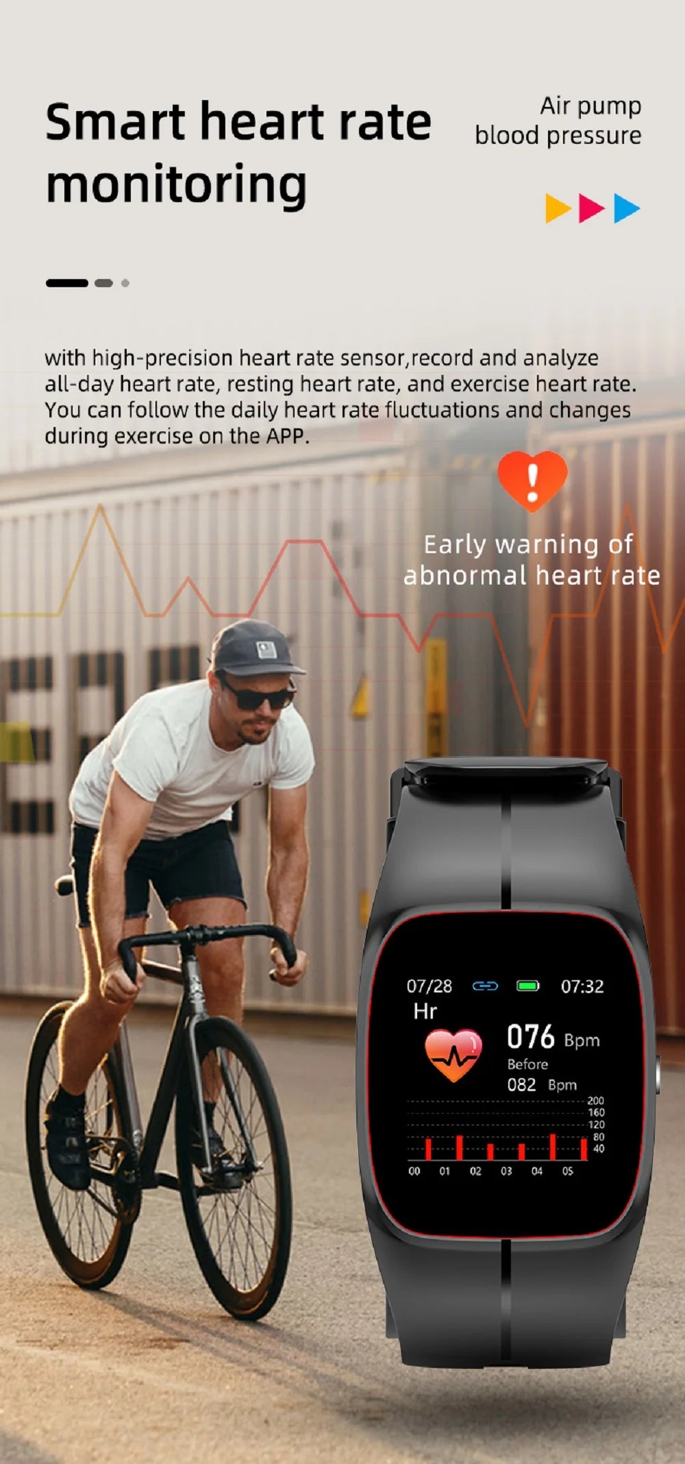 Oxigênio no sangue pressão arterial temperatura corporal monitor de freqüência cardíaca smartwatch masculino à prova dwaterproof água sono esporte saúde relógios inteligentes feminino