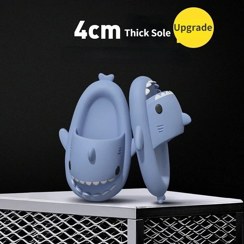 Casa tubarão chinelo nuvem mulher clapper slides verão praia interior eva sandálias masculino engraçado não deslizamento sapato senhoras feminino tênis