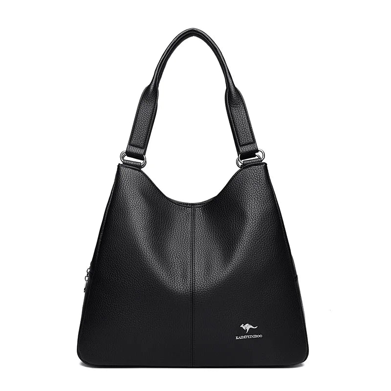 Bolsa hobo de couro com alça superior, bolsa feminina de lazer, bolsa de ombro fashion, vintage, bolsa tote de grande capacidade