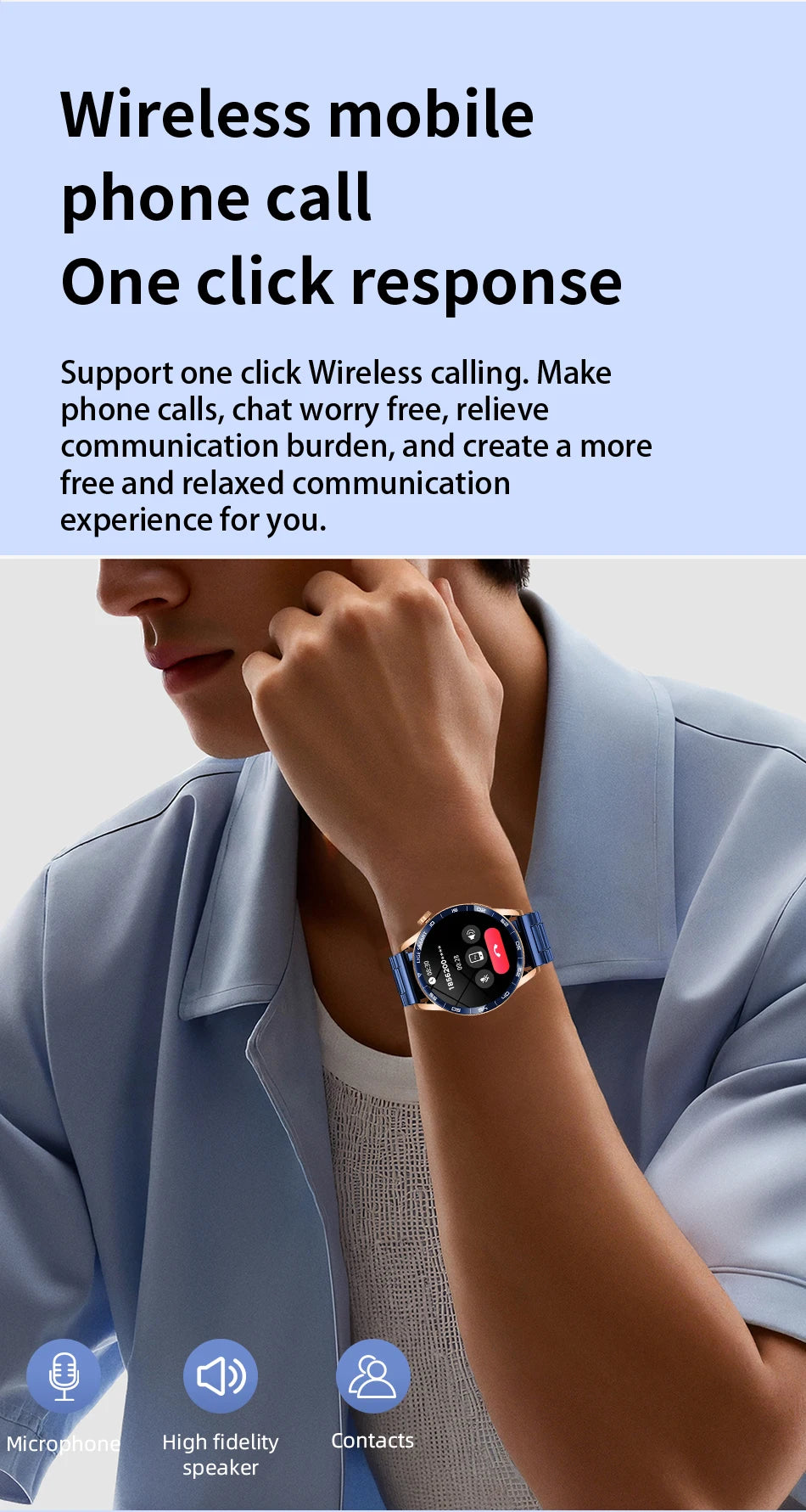 Relógio Inteligente LIGE 2026 com Chamadas de Voz para Homens, Tela HD de 1.38", IP68 à Prova D'água, Relógio Esportivo e Fitness, Novo Smartwatch para Homens e Mulheres, Compatível com Android e iOS