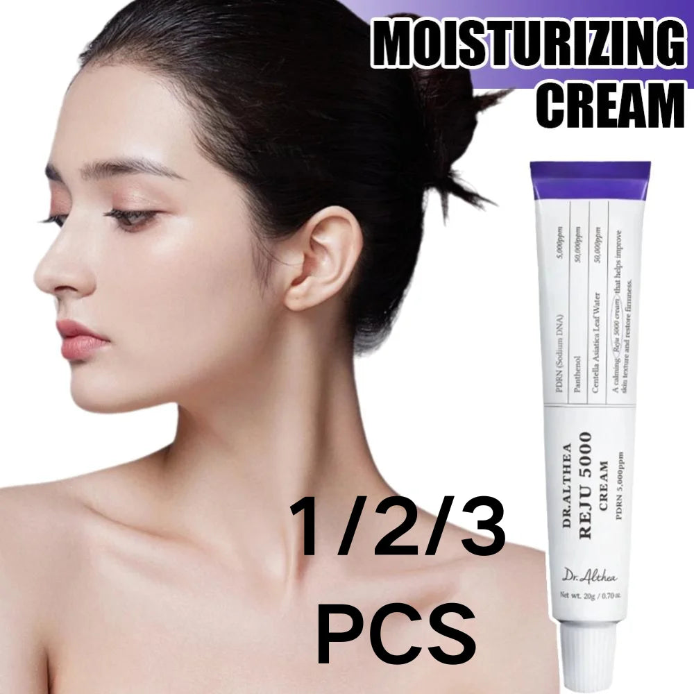 Creme Facial Calmante PDRN REJU 5000 com Pantenol e Centella Asiatica para Redução de Rugas, Cuidado Facial, Skincare Coreano