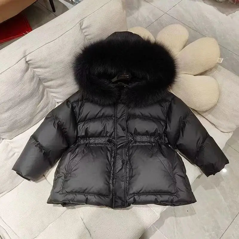 RAISE crianças meninas parkas engrossar quente crianças bebê meninas outerwear casaco 2-10 anos júnior meninas pele do falso com capuz jaquetas de inverno