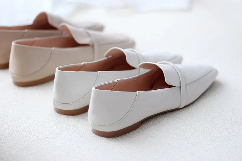 Mocassins de couro genuíno das mulheres Morazora, sapatos baixos confortáveis, moda, tamanho 34-43, primavera e verão