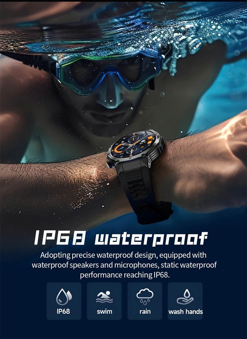 Novo relógio inteligente masculino 2025 chamada bluetooth um clique conexão relógios ip67 à prova dip67 água 800mah bateria smartwatch homem android ios