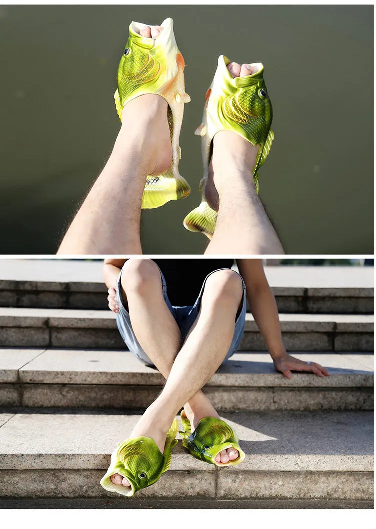 Chinelos de peixe elegantes para mulheres 2024 novo design exclusivo família sapatos de praia senhoras confortáveis e legais flip flips