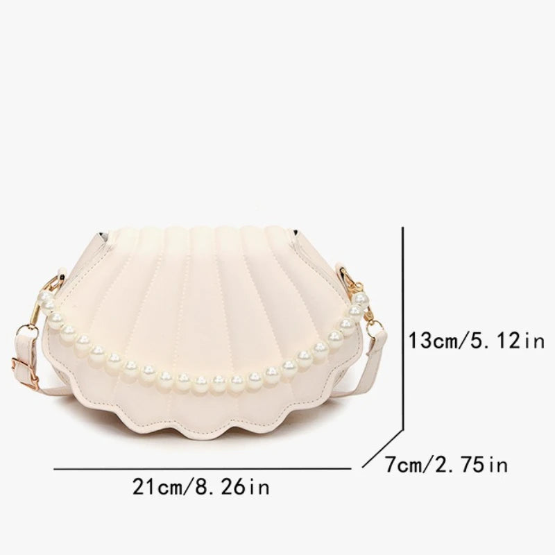 Francês pérola corrente bolsa feminina concha moda bolsa de ombro couro do plutônio bolsa embreagem novidade sólido chique hobo saco pequena mochila