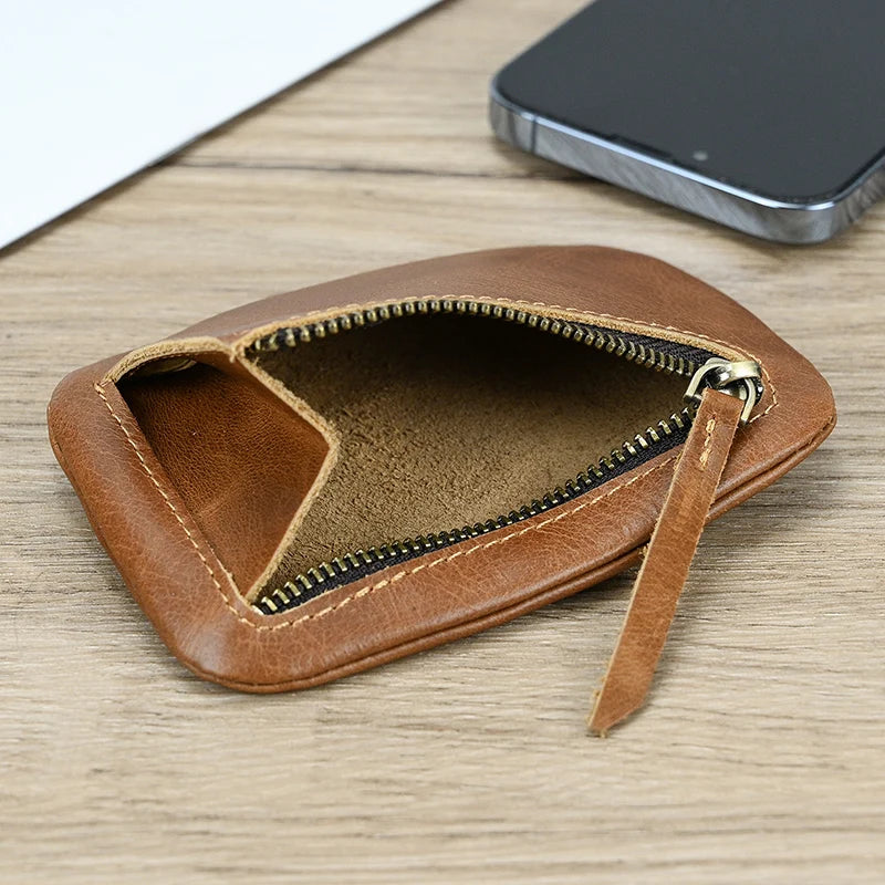 Luufan couro genuíno zíper moeda cartão bolsa de couro real rfid titular do cartão embreagem carteiras slots para homens mulheres mini bolsa fina
