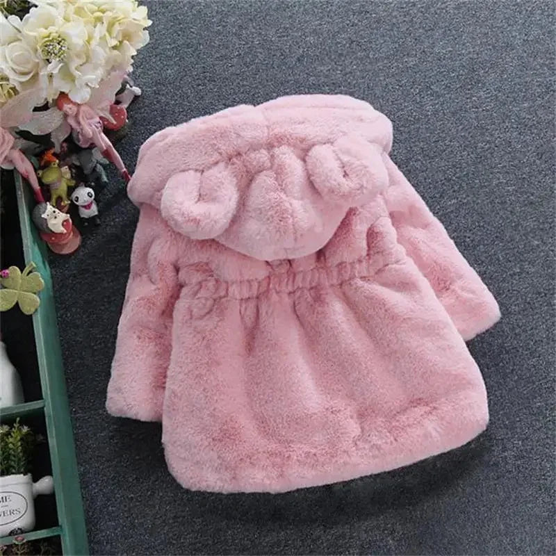 Casaco de inverno para crianças jaqueta de lã com capuz engrossar manter quente casacos da menina presentes de ano novo meninas roupas de outono traje de natal