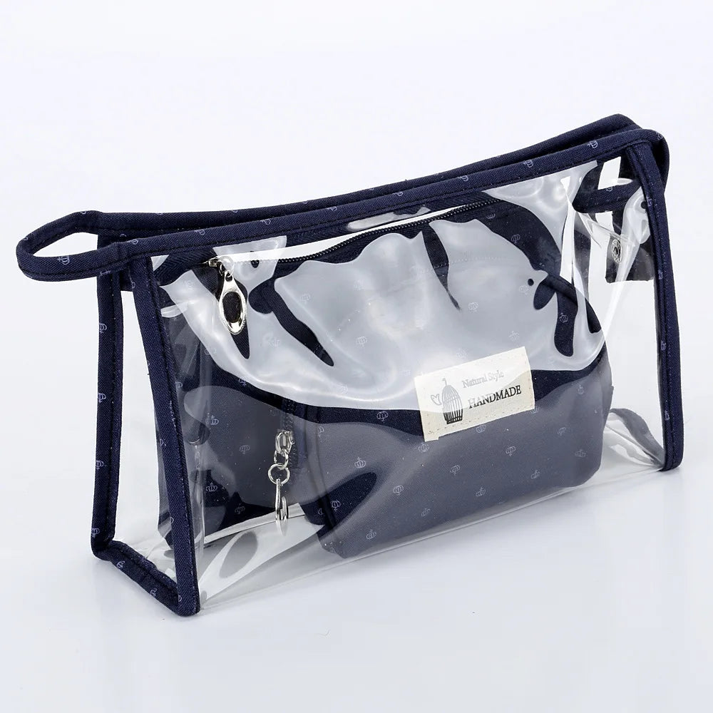 Conjunto de bolsa de maquiagem transparente, simples e conveniente para viagem