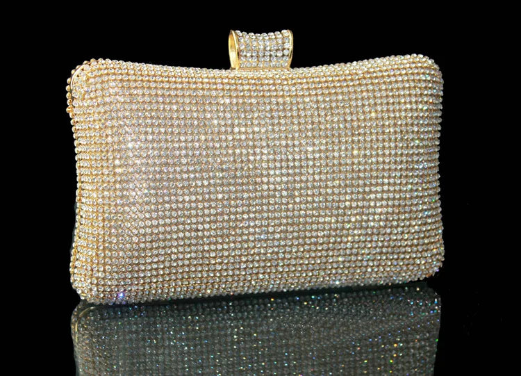 Bolsa de mão feminina para festa à noite, bolsa de mão em corrente para celular, batom prateada