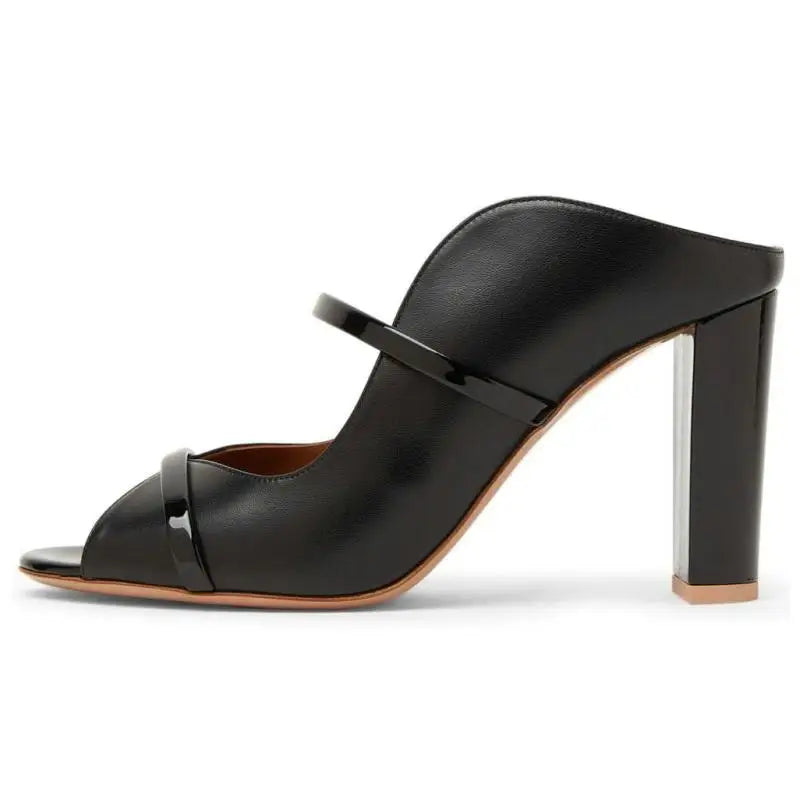 Sandálias Roma Open Toe para Mulheres, Banda Estreita, Salto Alto, Cor Sólida, Deslizamento Em Chinelos Ao Ar Livre, Sapatos Femininos Ocidentais, Nova Moda