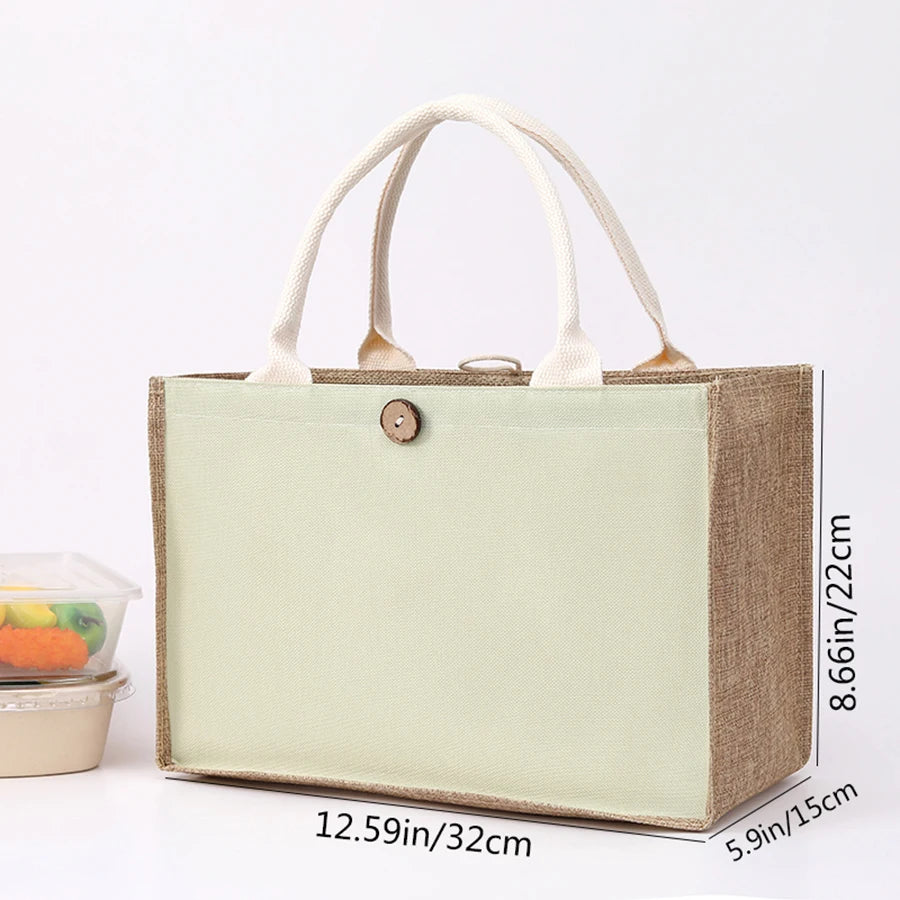 Linho cor lisa senhoras bolsa fivela estilo moda multifuncional saco de presente diário passeio saco de armazenamento de compras