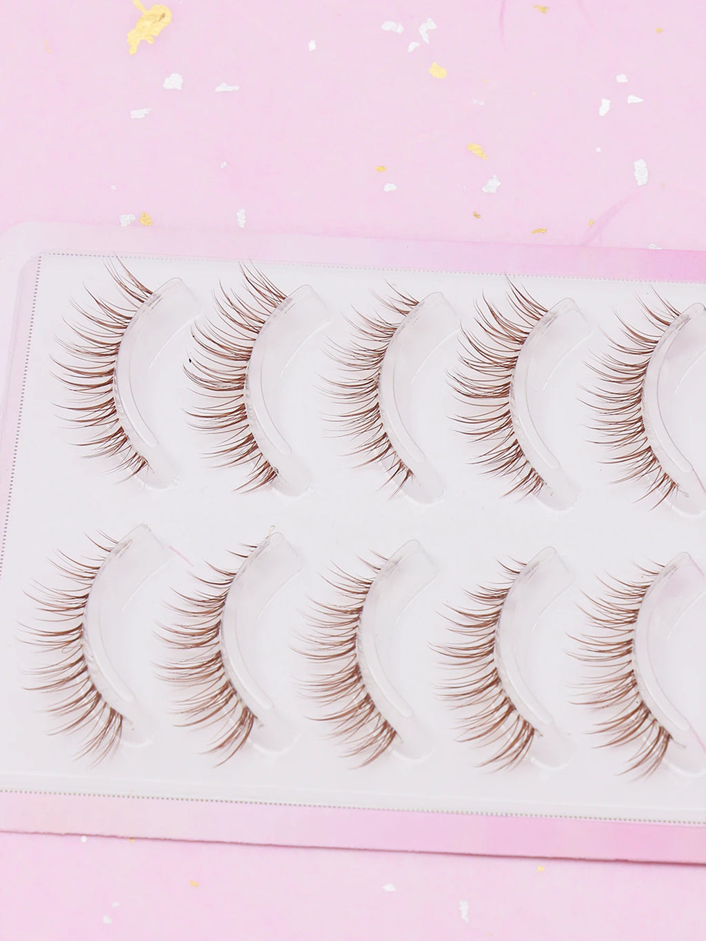 5 pares de cílios marrons estilo de fibra natural cílios postiços volume dramático cílios postiços maquiagem extensão de cílios