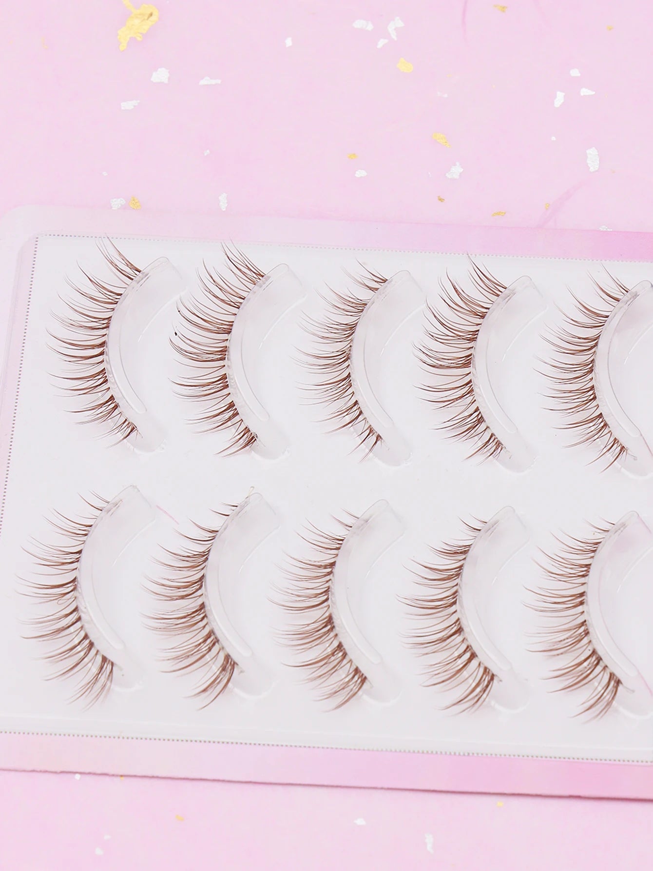 5 pares de cílios marrons estilo de fibra natural cílios postiços volume dramático cílios postiços maquiagem extensão de cílios