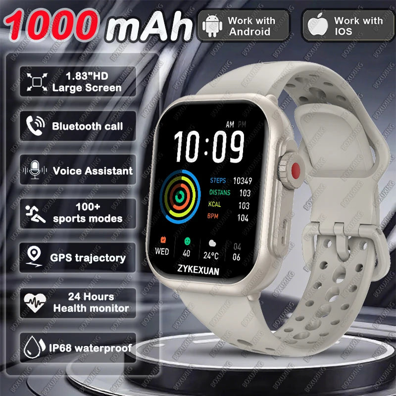 2026 moda feminina relógio ultra2 se relógios inteligentes 1000mah 1.85 "amoled tela de toque completa bt chamada smartwatch para android ios ladie