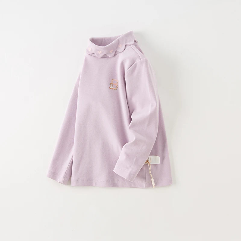 Dave bella 2025 novo outono inverno menina bebê camiseta crianças topos de algodão casual moda doce suave camisa de fundo dk4236997