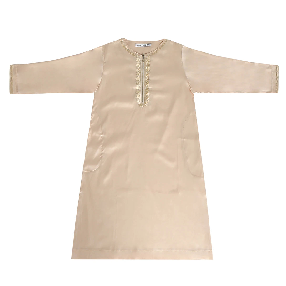 Crianças muçulmanas Abaya Ramadan Jubba Prayer Thobe, vestido longo islâmico para crianças, vestido com o pescoço para meninos, Kaftan Dubai e árabe