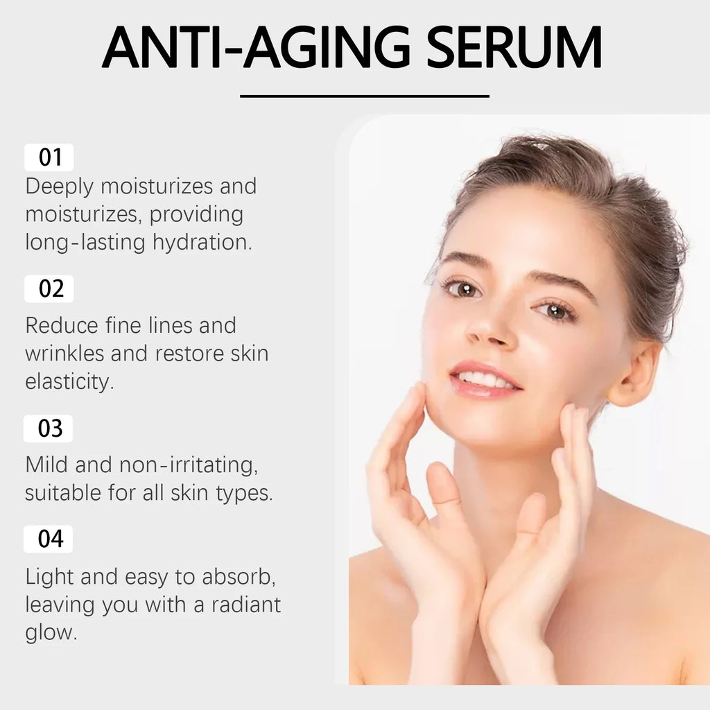 Conjunto de Sérum Facial Firmador com Rolo de Microagulhas, Essência Facial Anti-Envelhecimento, Hidratante, Suavizante e Embelezadora da Pele