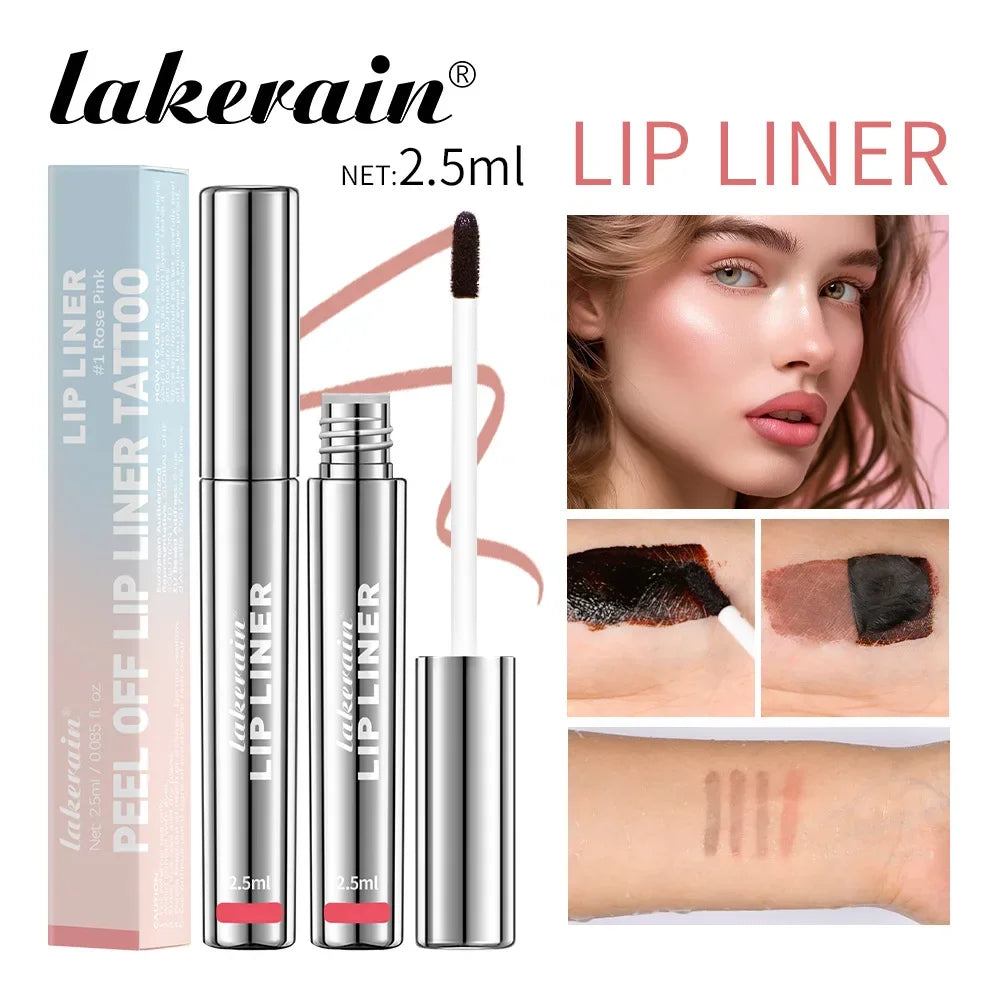 Lakerain 4 cores descascar tatuagem delineador labial-à prova d'água de longa duração fosco antiaderente desbotado matiz labial sexy maquiagem de contorno vermelho