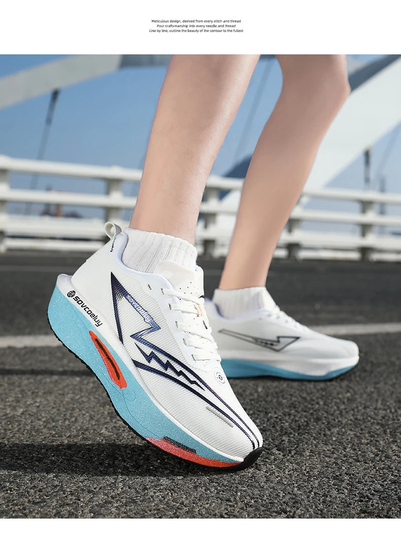 Tênis de Corrida com Placa de Carbono Especial para Maratona, Respirável e Leve, Confortável para Mulheres, Sneakers Antiderrapantes