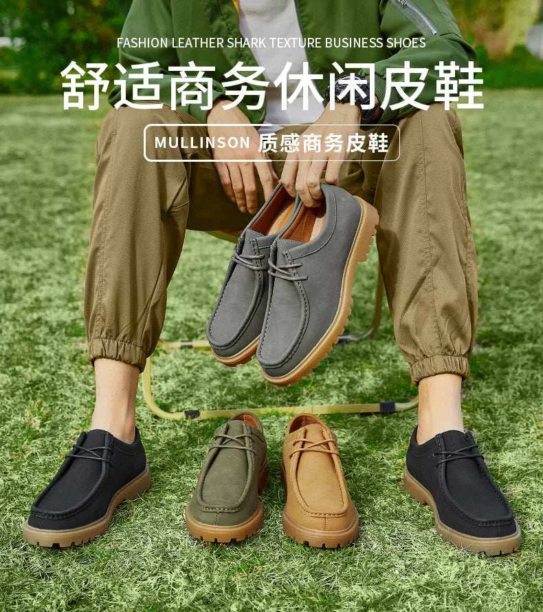 Sapatos casuais de couro mocassins clássicos masculinos rendas até derby sapatos retro workwear sapatos de alta qualidade ao ar livre sapato de caminhada de montanha