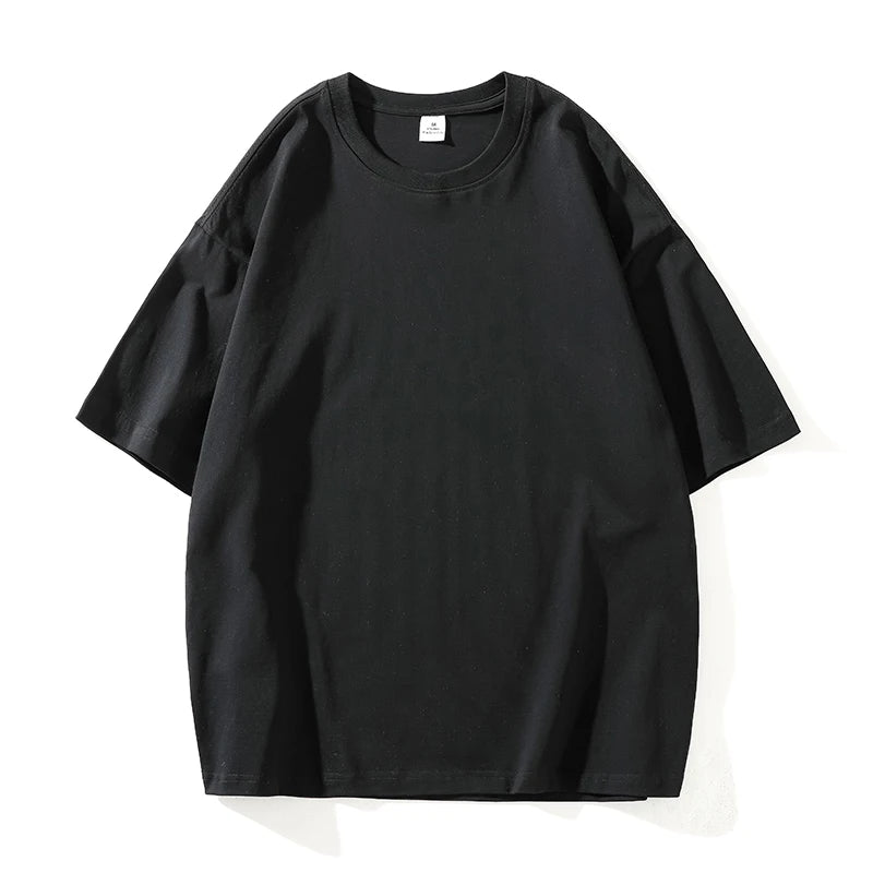 Novo verão masculino t camisa moda sólida básico solto hip hop manga curta camisetas para homens feminino casual algodão streetwear topo t