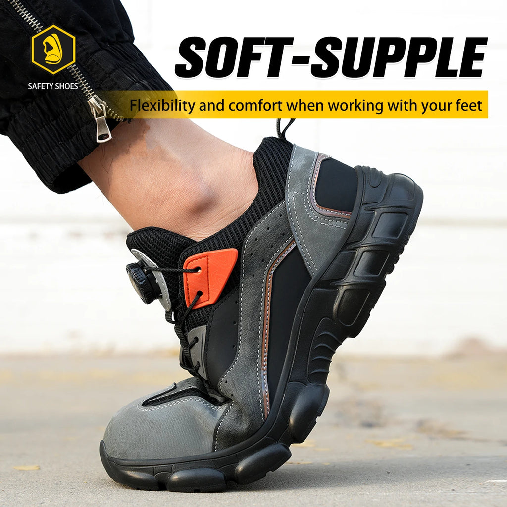 Sapatos de segurança de trabalho de dedo do pé de aço masculino leve indestrutível botas de trabalho de segurança homens proteção tênis de trabalho tamanho 47 48