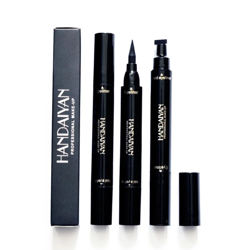 Lápis Delineador Líquido Dual End Black, Pro Impermeável, Maquiagem de Longa Duração, Eye Liner Pen, Linha Cat, Eye Stencils