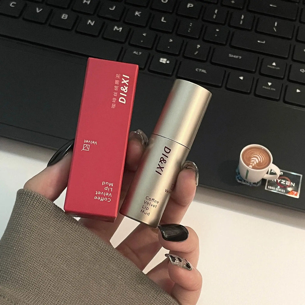 Batom fosco de veludo vermelho escuro, à prova d'água, longa duração, fosco, brilho labial, copo antiaderente, maquiagem labial, maquiagem cosmética