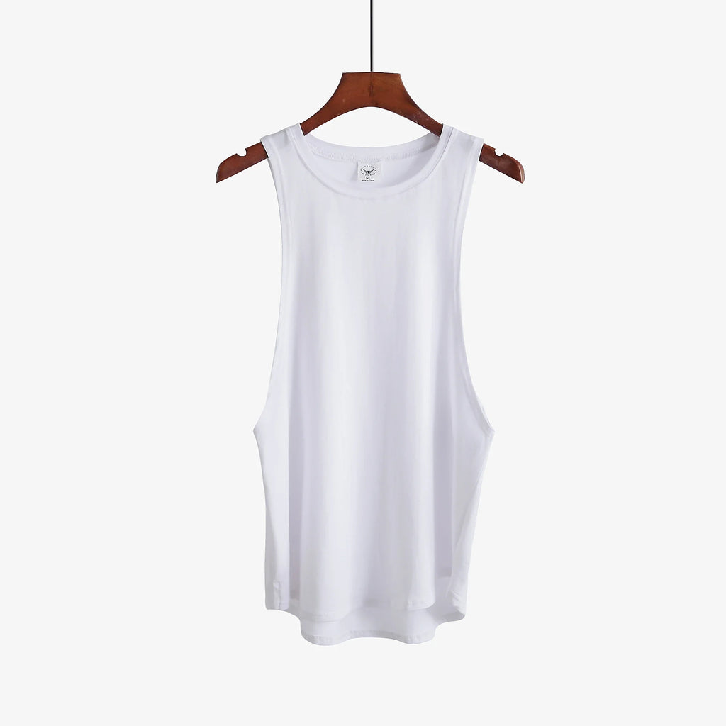 Roupas de fitness em branco sem mangas camisa dos homens ginásio stringer tanque superior musculação tanktop masculino sportwear undershirt moda colete