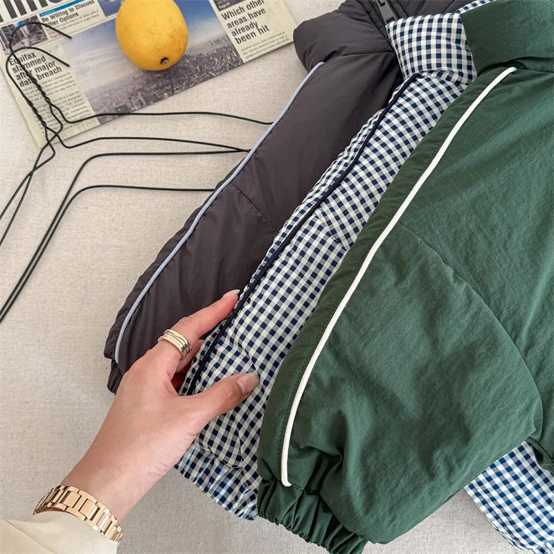 2024 inverno novas crianças manga longa quente carta casaco mais veludo grosso meninos para baixo jaquetas do bebê meninas acolchoado jaqueta crianças roupas