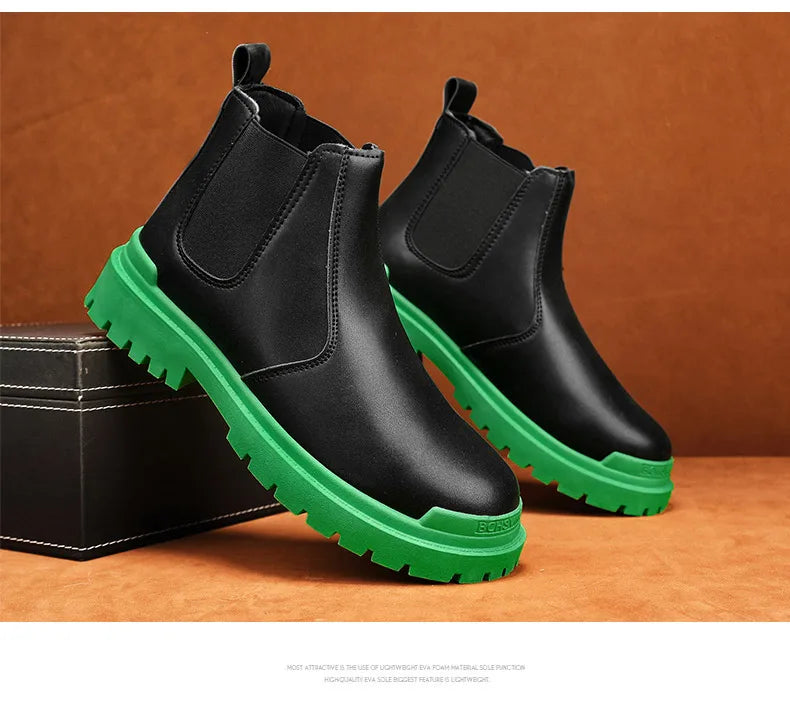 Botas de tornozelo tênis casuais sapatos casuais sapatos de couro masculino tênis mocassins esportes e lazer trabalho wear tênis de outono masculino