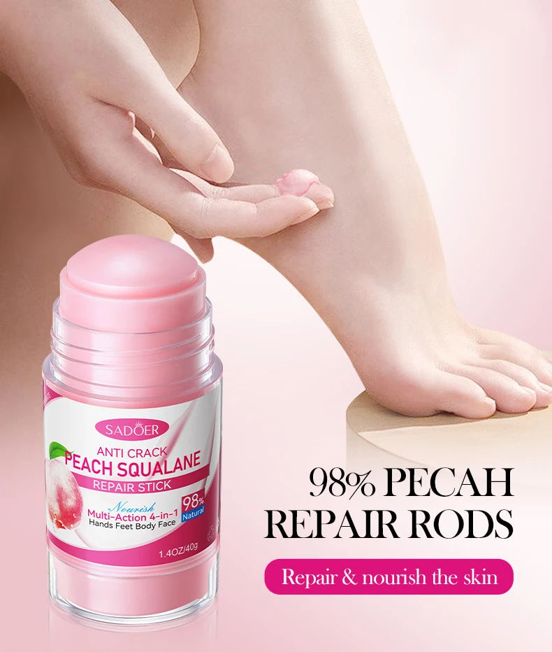 Creme para os pés, essência de pêssego, suaviza o calcanhar, hidratante, nutre o calcanhar, cuidados com os pés das mãos, creme para secura do calcanhar