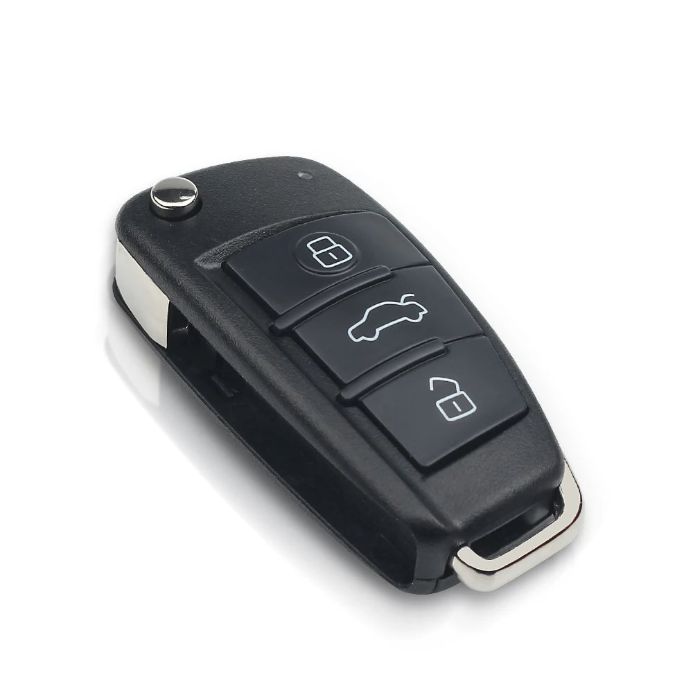 Keyyou substituição dobrável flip remoto chave do carro caso escudo 3 botão para audi sem lâmina