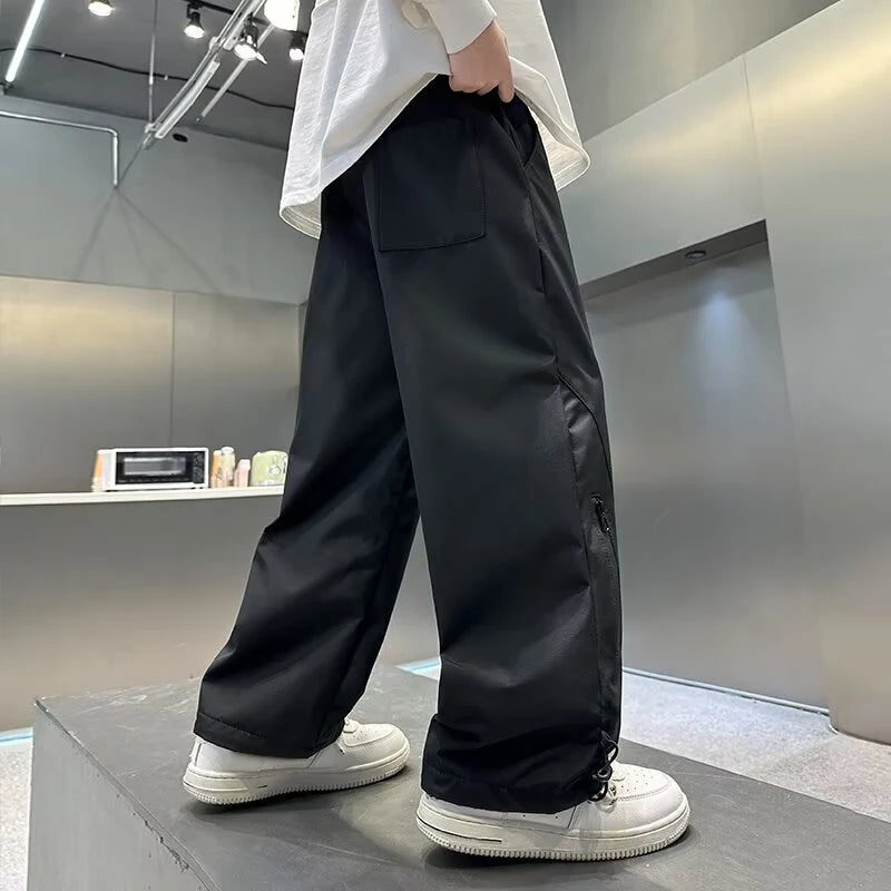 Moda meninos calças de lã outono inverno crianças casuais calças esportivas adolescente à prova de vento calças quentes crianças roupas 4-14 anos