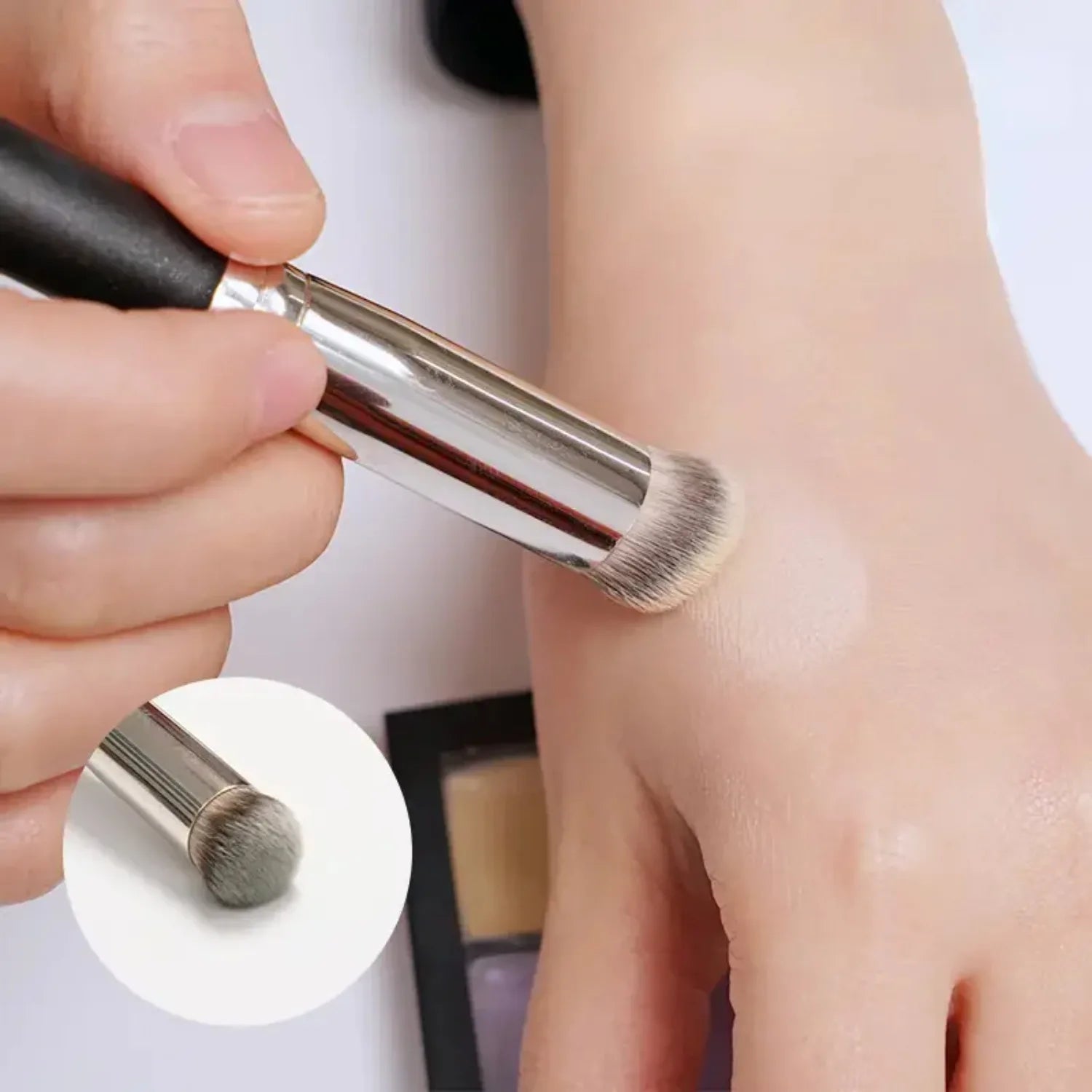 Pincel para Base e Corretivo, Pincéis Premium para Contorno e Blush, Pincel de Maquiagem Denso para Olhos e Rosto, Ideal para Esbater e Alisar