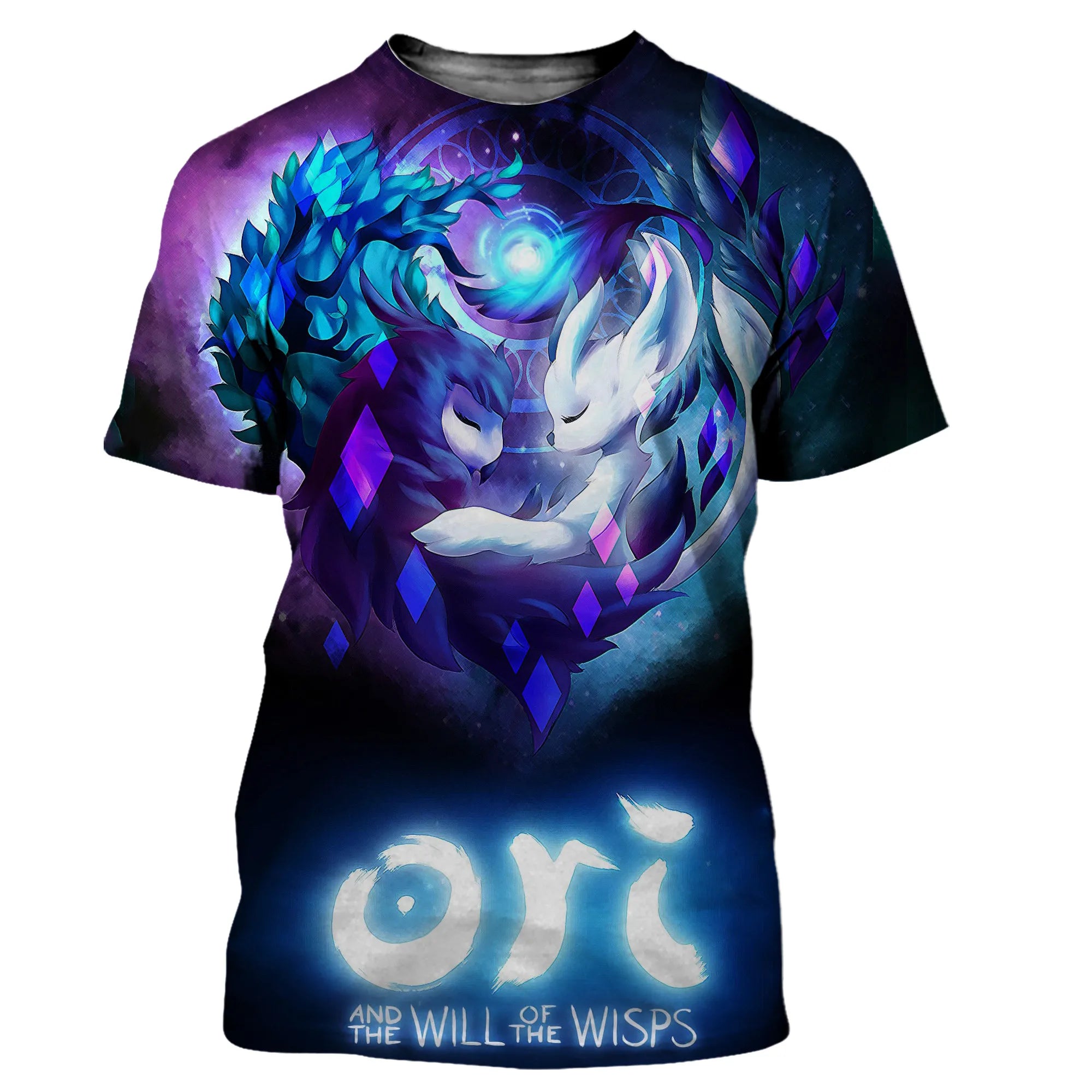 Ori e a vontade das sabedios camisetas jogo dos desenhos animados impressão 3d meninos meninas crianças moda casual oversized t camisa crianças camisetas topos